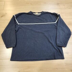Vintage XG Thermal Shirt Mens XL Blue Waffle Knit Stripe Skate Surf Y2K